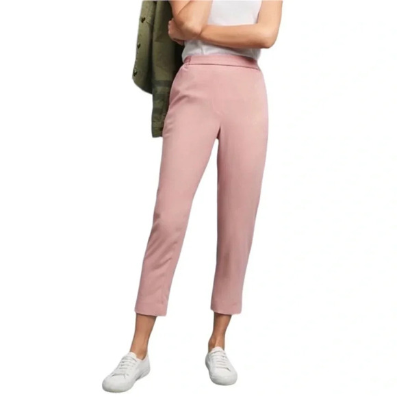 Anthropologie Pink Rose The Essential Pull-On
Crepe Cropped Trouser Size XSmall - Picture 1 of 6